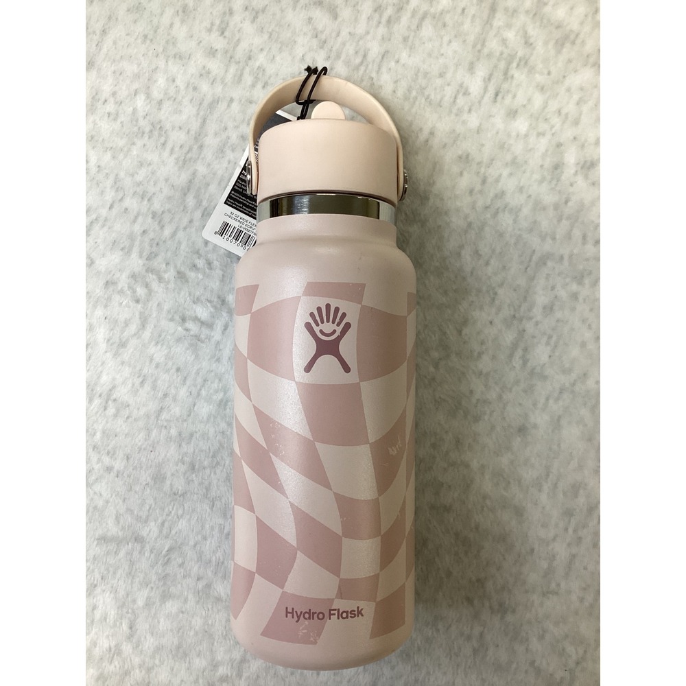 Hydro Flask 32 oz Wide Mouth Flex Straw Cap Checkered Ecru LE some scratches